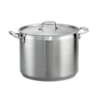 Tramontina Gourmet 16 Qt Tri-Ply Stainless Steel Stock Pot with Lid-Premium 18/10 stainless steel impact-bonded tri-ply base construction