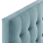 Modway Lily Biscuit Tufted Performance Velvet Twin Headboard - Light Blue-Height Adjustable from 45" - 52.5"