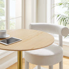 Modway Lippa 28" Round Natural Wood Bar Table - Gold Natural-Seats 2