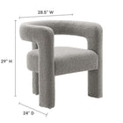 Modway Kayla Boucle Upholstered Armchair - Light Grey-Boucle Upholstery