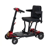 Monarch Genie Lightweight Folding Mobility Scooter - Red-Lightweight manual folding design supports easier transport and storage