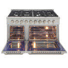 Kucht 48" KDF Series Pro Style Propane Gas Range - Stainless Steel-Full stainless steel finish with a professional handle and classic silver metal control knobs for a premium, durable look