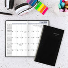 AT-A-GLANCE 2026 Monthly Pocket Planner - 6-1/16" H x 3-5/8" W - Black - Bilingual-Simulated leather cover in black
