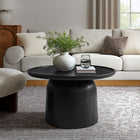 Modway Holloway 30" Round Wood Coffee Table - Black-Smooth Circular Drum Design