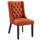 Modway Baronet Button Tufted Fabric Dining Chair - Orange-Elegant Modern Dining Side Chair