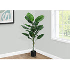 Monarch Specialties 54" Artificial Indoor Dieffenbachia Tree - Floor - Black Pot-18 real touch, adjustable, lush emerald green leaves create a lifelike appearance