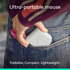 Logitech Mobi Fold Ultra-Portable Travel Mouse - Off-White-Comfortable compact mouse: 22% less muscle strain compared to using a laptop’s trackpad