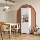 Kleankin Tall Bathroom Storage Cabinet with Doors and Cupboards - White-Assembly required