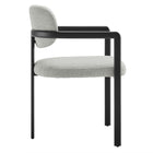 Modway Elio Barrel Fabric and Metal Dining Chair - Black/Dove Grey-Fully Assembled