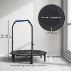 Soozier 45" Rebounder Trampoline for Adult with Adjustable Handle - Blue-Foam handlebar and rubber foot sleeves, ensuring safety and comfort when exercising 