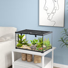 PawHut Glass Reptile Terrarium with Thermometer and Water Basin - Black-Made of wire mesh, the top provides adequate ventilation to meet the needs of the reptile keepers 