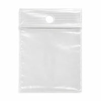 KL Rubber Resealable Polyethylene Bag with Hang Hole - 2 Mil - 1.5" x 1.5" - 1000 Pack-Offset lip design with durable zipper for easy opening and secure closure