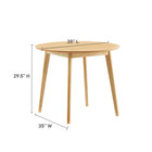 Modway Vision 35" Round Dining Table - Oak-Mid-Century Modern Style