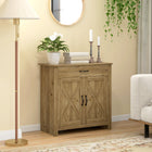 HOMCOM Farmhouse 31.5" L Sideboard Buffet Cabinet with Storage - Natural Wood-Works beautifully as a buffet, storage cabinet and TV console