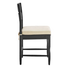 Modway Jax Oak Wood Dining Chair With Wavy Razor Back and Cushion - Black Linen-Armless Design