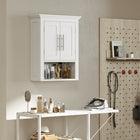 kleankin Bathroom Wall Cabinet with Shelf - White-Assembly required