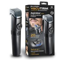 Bell+Howell Vacutrim Cordless Rechargeable Electric Beard Trimmer - Black-Built-in-vacuum system - vacuum beard trimmer catches hairs as you trim to help keep your sink and counter cleaner for fast touch ups at home or travel