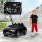 Qaba 12V Audi Q8 Licensed Electric RC Car for Kids - Black-Speeds of 1.9-3.1 mph (3-5 km/h), suitable for various hard surfaces 