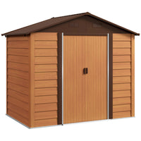 Outsunny 7.5' x 6.5' Outdoor Storage Shed with Double Doors-Seven support columns with crossbeams and foundation kit for enhanced stability
