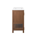 Modway Ashlyn 36" Wood Bathroom Vanity - Walnut/White-Fixtures Not Included