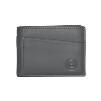 Club Rochelier Men's Slim Fold Wallet with Removable ID - Charcoal Grey-10 Credit card slots
