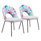 Zuo Torrey Dining Chair - Multicolor Print/Grey - Set of 2-Assembly required