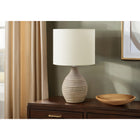 Monarch Specialties 17" H Contemporary Table Lamp - Brown Resin / Ivory / Cream Shade-The elegant ivory fabric shade diffuses light beautifully, creating an inviting ambiance that brightens up any end or side table, nightstand, or console table