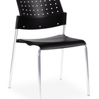 Global Sonic Armless Stacking Chair - Night with Chrome Frame-Armless Stacking Chair