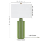 Hudson&Canal Selina 25" Tall Ceramic Table Lamp with Fabric Shade - Tarragon Green/White-Clean with a soft, dry cloth and no harsh chemicals or abrasive cleaning materials
