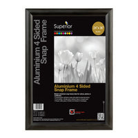SECO Snap Poster Frame Case - 24" x 36" - Black-Quick snap spring hinged front load frame makes it quick and easy to switch posters and pictures