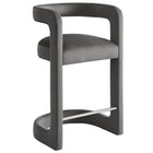 Modway Winslow Performance Velvet Counter Stool - Storm Gray-Barrel Back Design