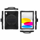 Bulk Packaging Heavy Duty Case with Kickstand Built-in Screen Protector for iPad 10.9" 2022 10th Gen - Black-Advanced three layer drop protection non-slip silicone material with skin feel finish, combined of polycarbonate hard shell and soft silicone cover withstands accidental drop, bumps and shock