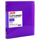 JAM Paper Plastic 0.5" 3-Ring Binder - Purple-Colour: Purple | Be stylish and organized with colourful binders.