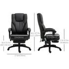 Vinsetto High Back Office Chair with Footrest and Adjustable Height - Black-Features an extendible footrest to relieve pressure on your legs and feet