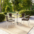 Flash Furniture Commercial Aluminum & Dark Brown Rattan Indoor-Outdoor Restaurant Stack Chair-Stack Quantity: 20