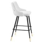 Modway Adorn Performance Velvet Bar Stool - White - Set of 2-Dense Foam Padding