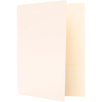 JAM Paper Two-Pocket Textured Linen Business Folders - Ivory - 6 Pack-Ivory Linen Folder