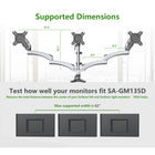 ShoppingAll Adjustable Triple Gas Spring Monitor Desk Mount - White-5