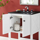 Modway Steam 24" Bathroom Vanity - White/Black-Integrated Ceramic Top