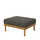Modway Wren Outdoor Patio Teak Wood Ottoman - Natural/Flint Grey-Plastic Floor Glides
