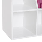 HOMCOM 6-Cubby Bookcase with Seat Cushion - Pink-Particle board for durability and robust for years of use