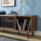 Modway Kurtis 67" TV and Vinyl Record Stand - Walnut-Cable Management Holes