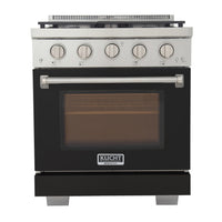 Kucht 30" KFX-X Series Pro Style Natural Gas Range - Stainless Steel/Black-New true simmer burners for precise low heat cooking