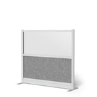 Luxor Modular Wall - 53" W x 48" H - Wide Grey Frame, Frosted Acrylic, Cool Grey PET-Creates semi permanent privacy in shared spaces