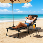 Outsunny Outdoor Folding Lounge Chair for Camping - Hiking - Black-Portable, foldable, and lightweight for easy carrying and storage