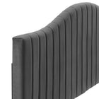 Modway Brielle Channel Tufted Performance Velvet Twin Headboard - Charcoal-Performance Velvet Upholstery