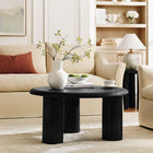 Modway Mavina Round Mango Wood Coffee Table - Black-3-Leg Design