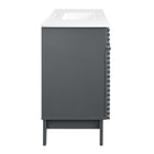 Modway Render 48" Single Sink Bathroom Vanity - Grey/White-Full-Extension Drawers
