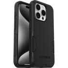 OtterBox Commuter Case for iPhone 15 Pro - Black-Bumpers around the camera protect against hard hits