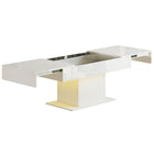 HOMCOM LED Extendable Coffee Table - High Gloss White-Extendable tabletop from 42.5" to 70.3" offers flexible space for any occasion